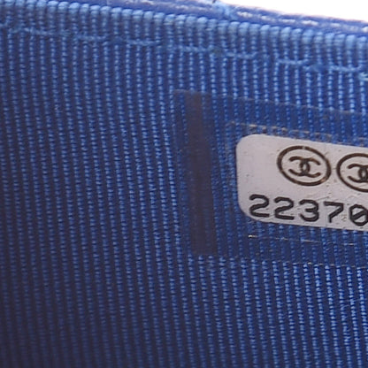 Chanel Caviar Chevron Quilted Wallet On Chain WOC Bright Blue 8 of 14