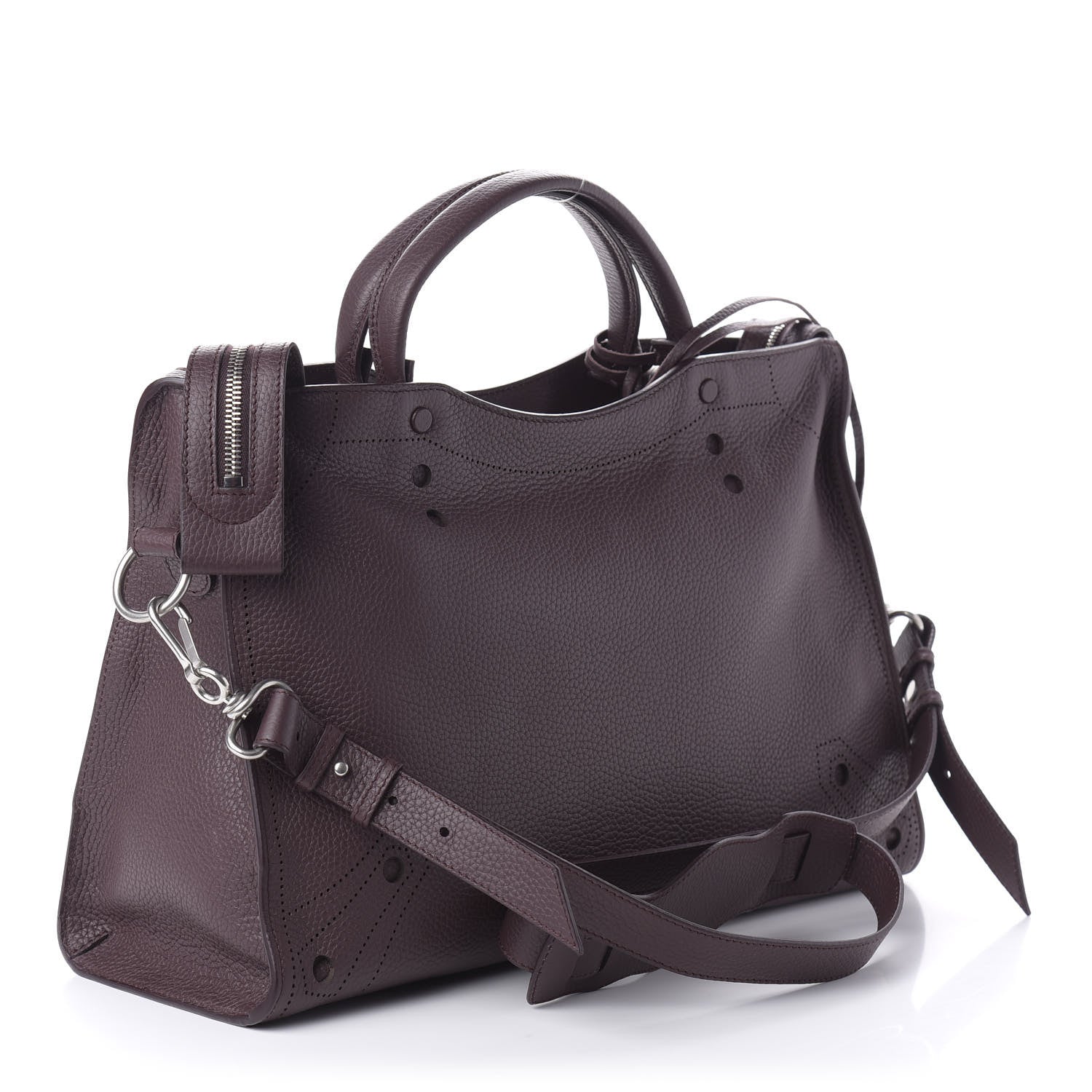 Balenciaga Veau Grana Perforated Blackout Hardware City Rouge Acajou 4 of 11