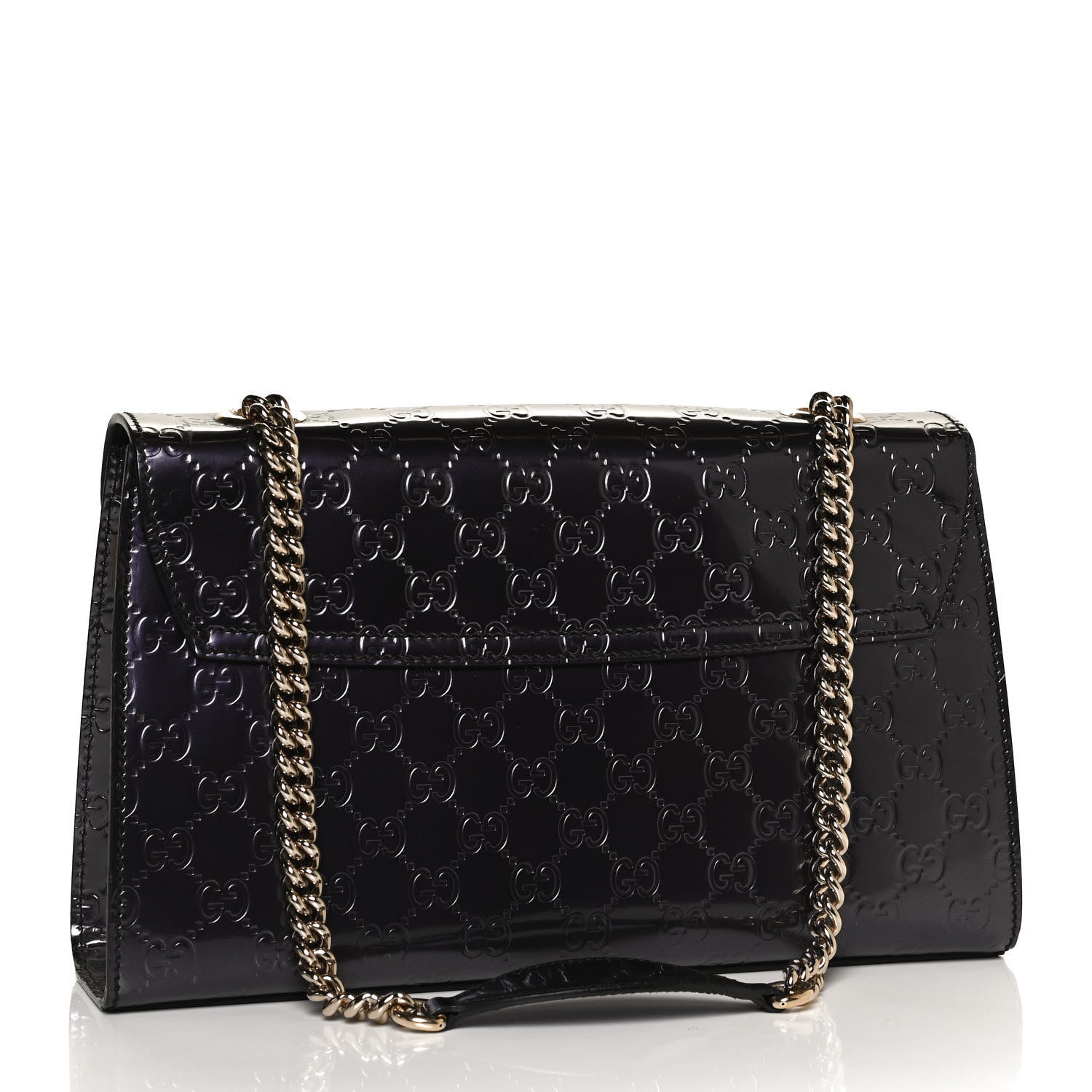 Gucci Shine Guccissima Medium Emily Chain Shoulder Bag Melanzana 3 of 14
