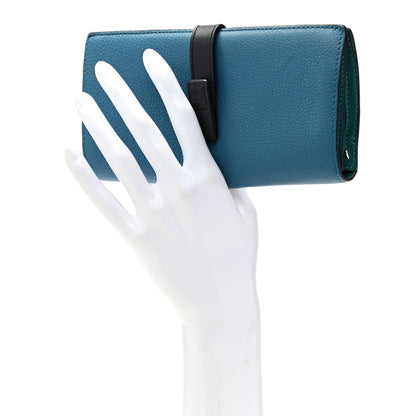 Loewe Grained Calfskin Large Vertical Wallet Blue Black 2 of 8