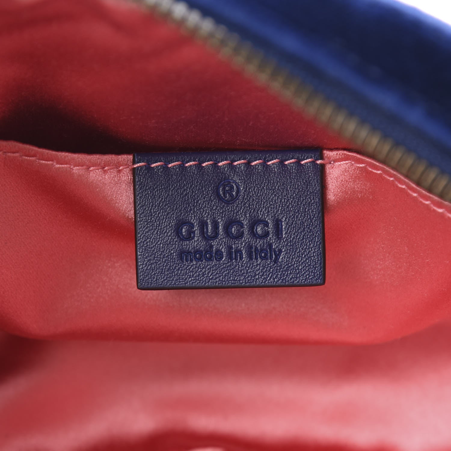 Gucci Velvet Matelasse GG Marmont Belt Bag 75 30 Cobalt Blue 5 of 9