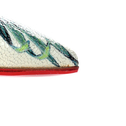 Christian Louboutin Crackled Calfskin Hawaii Print So Kate 120 Pumps 39 White Multi 9 of 9