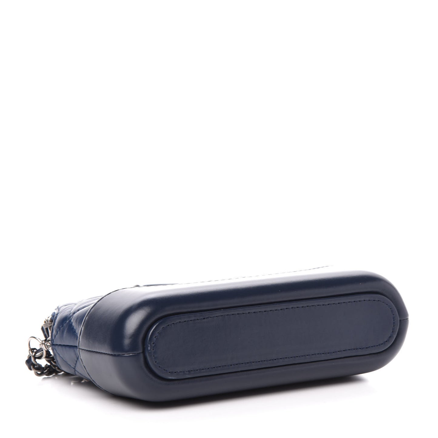 Aged Calfskin Quilted Small Gabrielle Clutch With Chain Navy Blue
