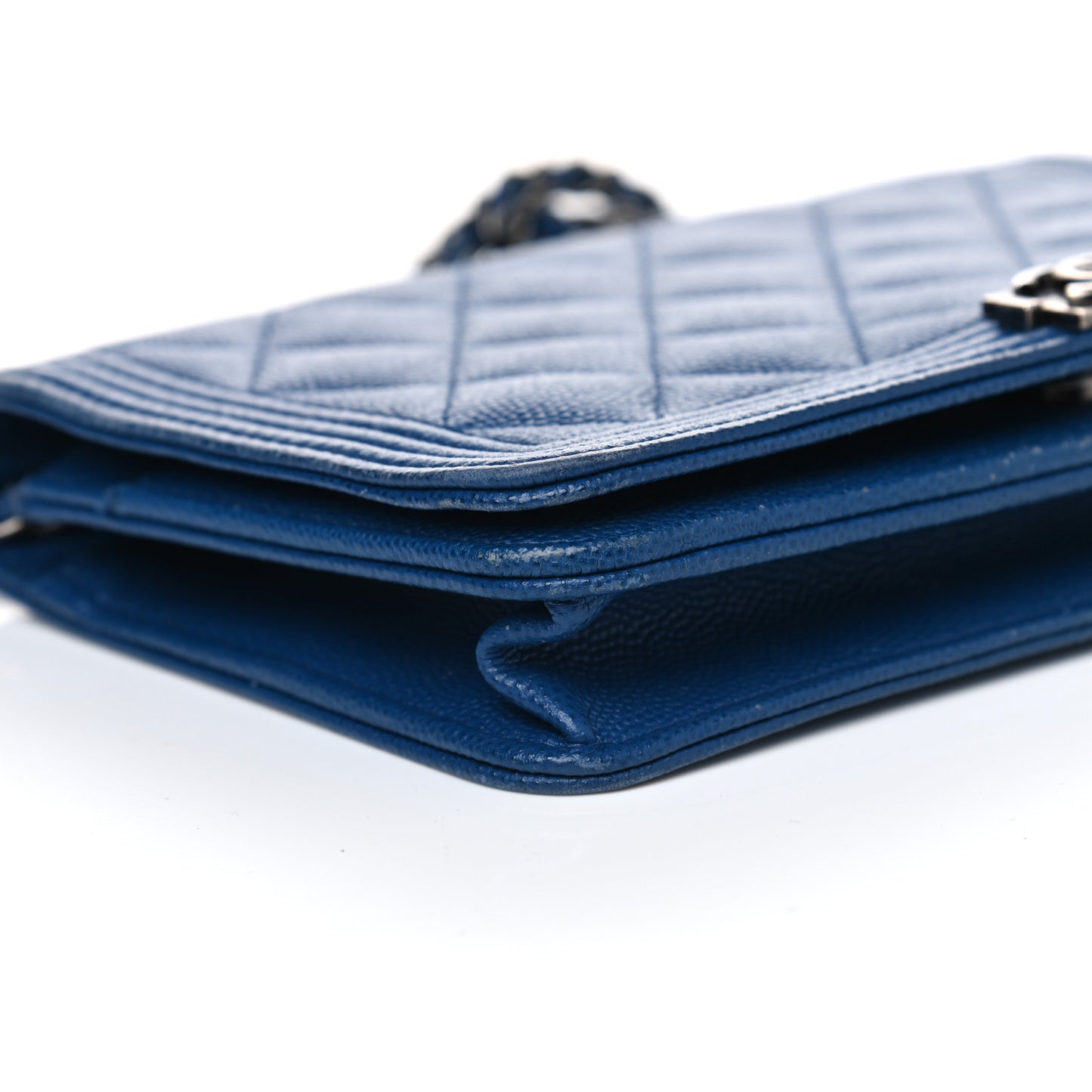 Caviar Quilted Boy Wallet On Chain WOC Blue