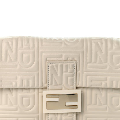 Fendi Nappa Logo Embossed Baguette White 8 of 13