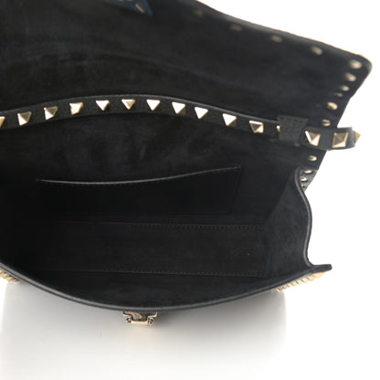 Valentino Garavani Pebbled Calfskin Medium Rockstud Flip Lock Crossbody Bag Black 5 of 11