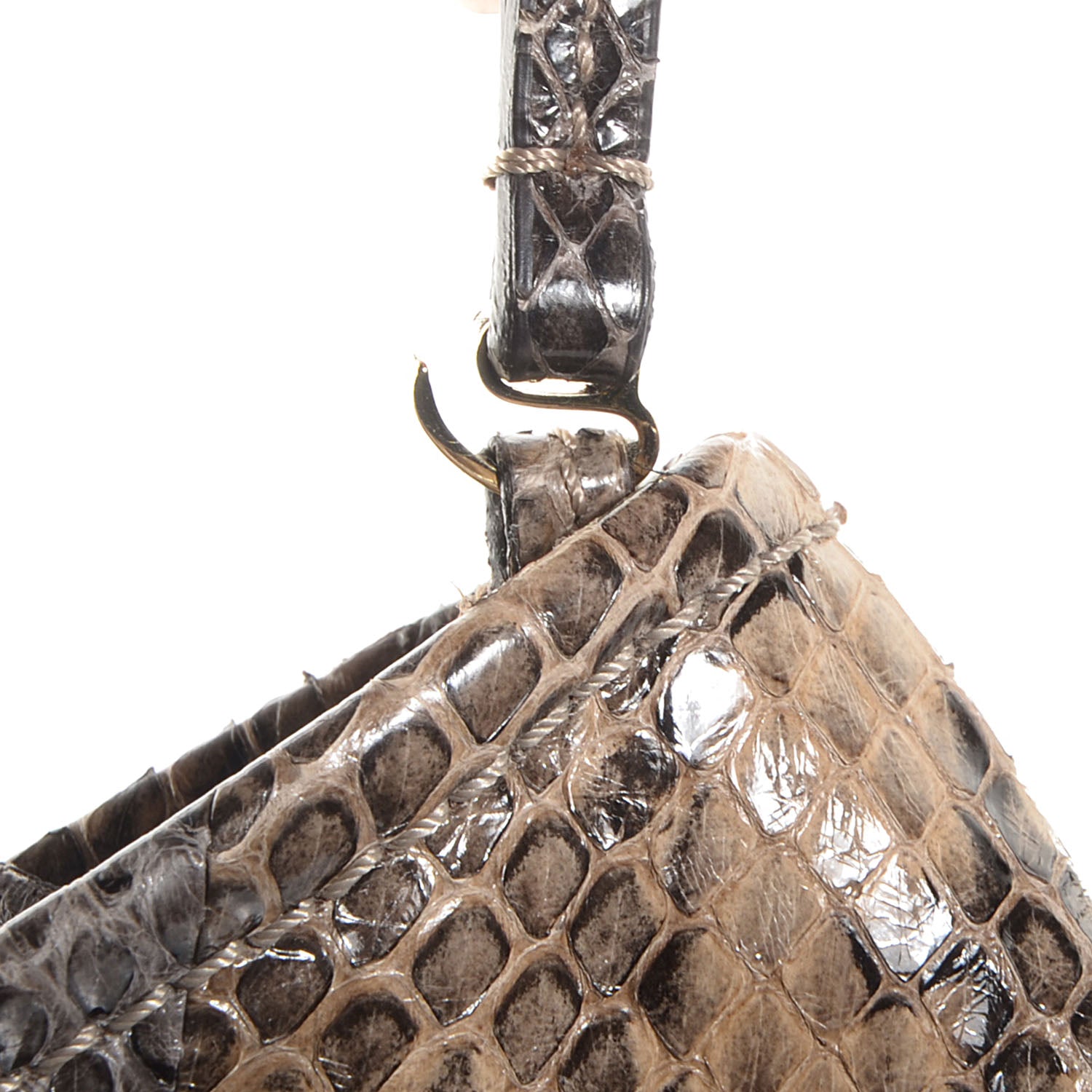 Jimmy Choo Snakeskin Suede Fringe Tita Convertible Clutch 7 of 7