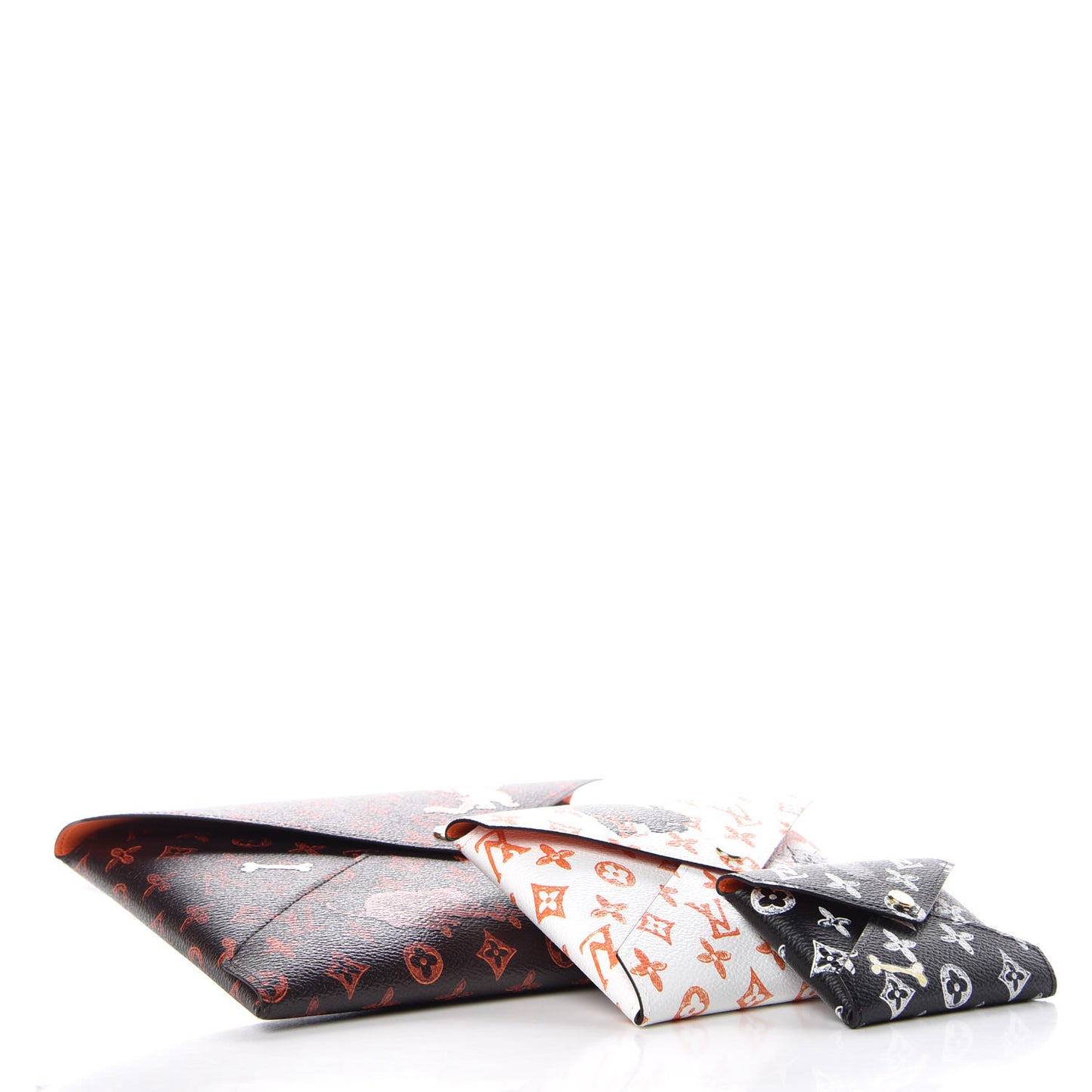 Catogram Kirigami Pochette Set Marron White Black