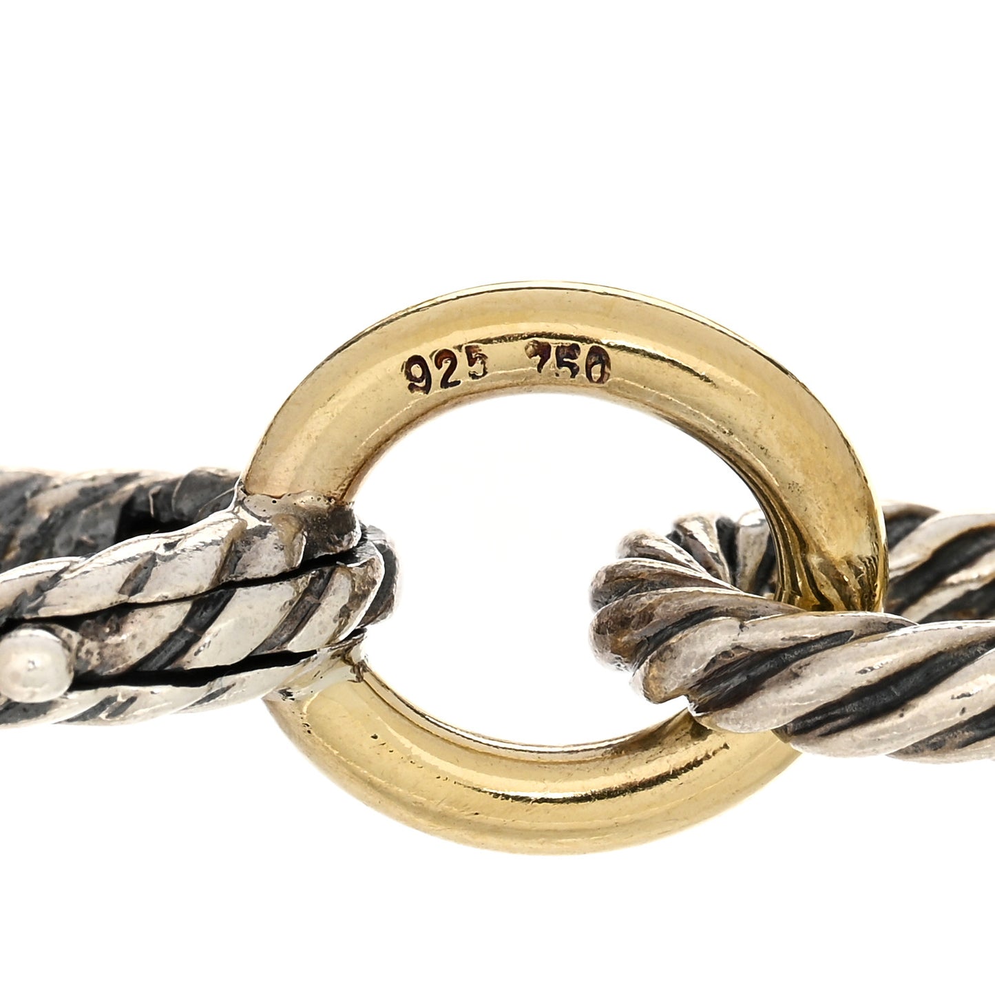 Sterling Silver 18K Yellow Gold 12mm Medium Oval Link Bracelet