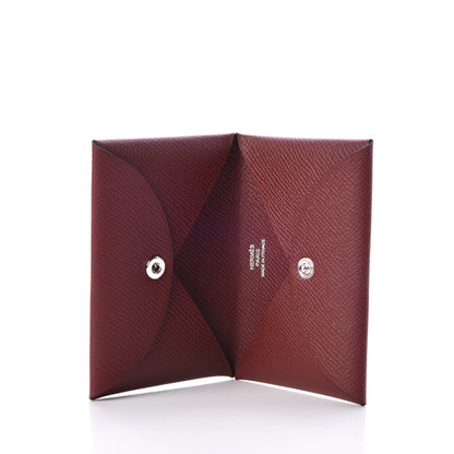 Hermes Epsom Calvi Card Case Rouge Grenat 5 of 8