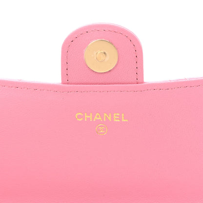 Chanel Lambskin Quilted Flap Phone Holder With Chain Pink 6 of 12