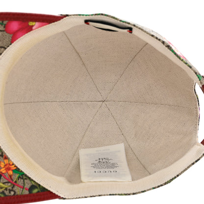 Gucci GG Supreme Flora Claudia Baseball Hat 56 S Red 7 of 10