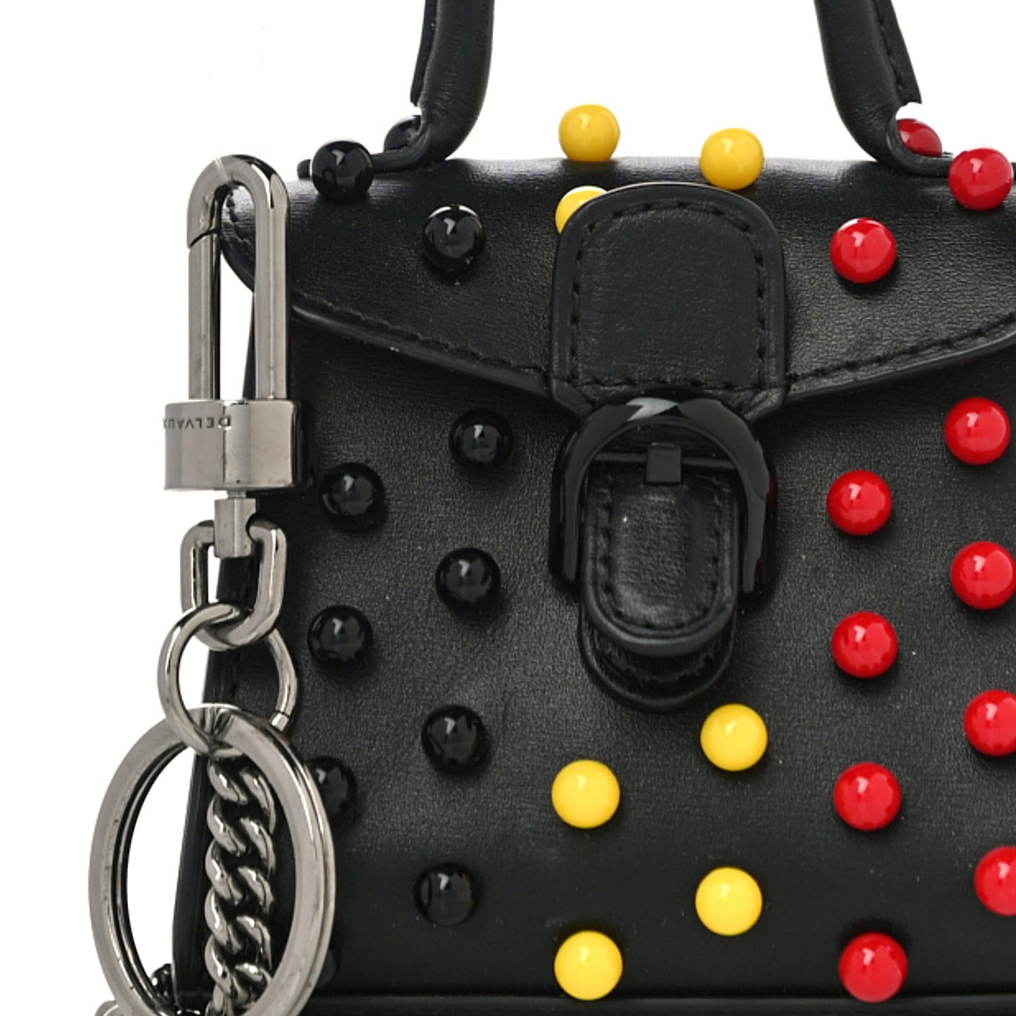 Calfskin Studded Anvers Mini Brillant Bag Charm Black