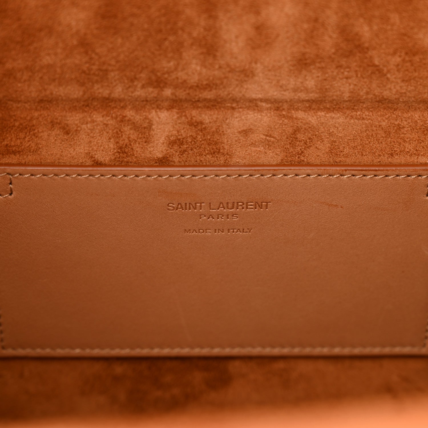 Saint Laurent Calfskin Monogram Take Away Box Dusty Vintage Brown Gold 7 of 9