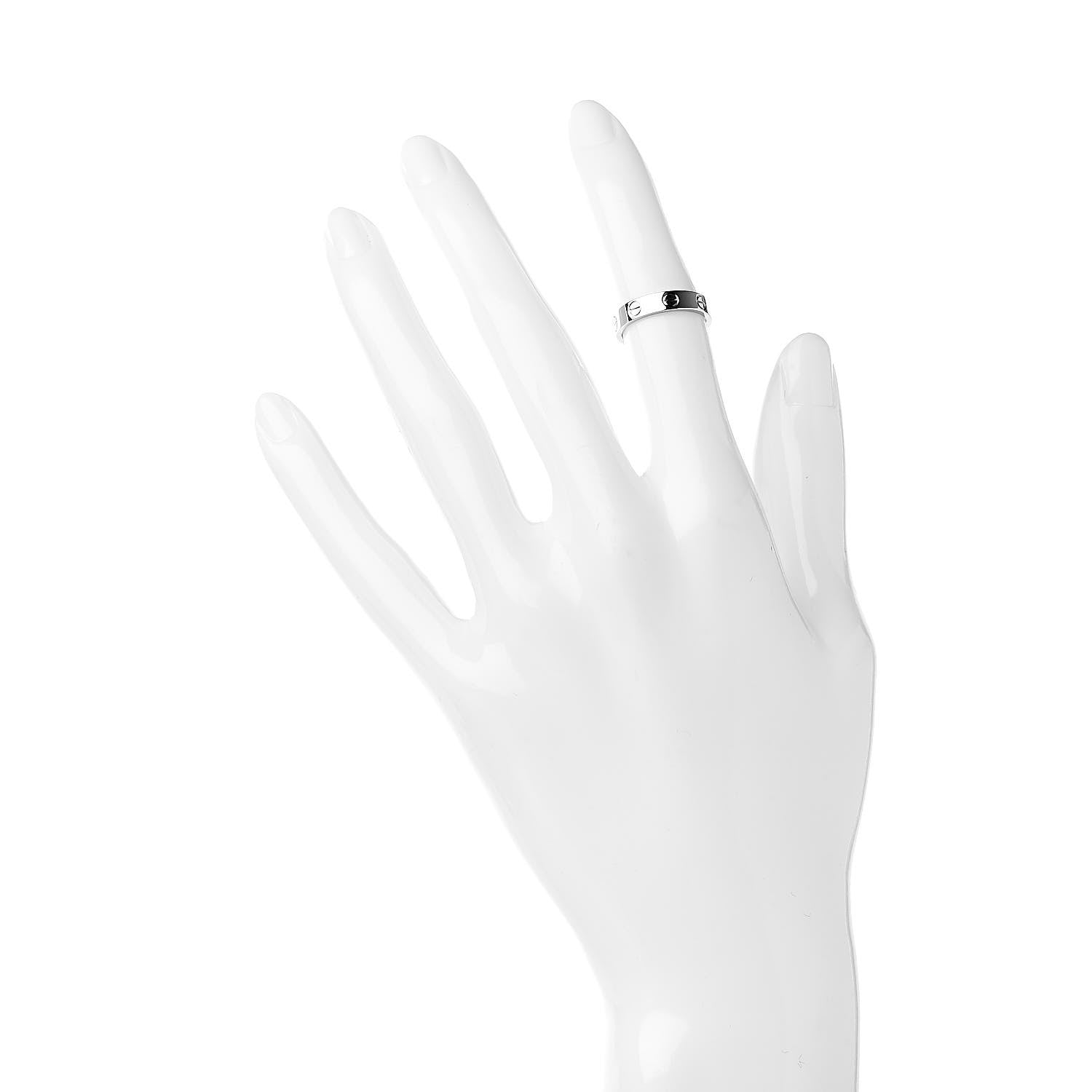 Cartier 18K White Gold 3.5mm LOVE Wedding Band Ring 47 4 2 of 4