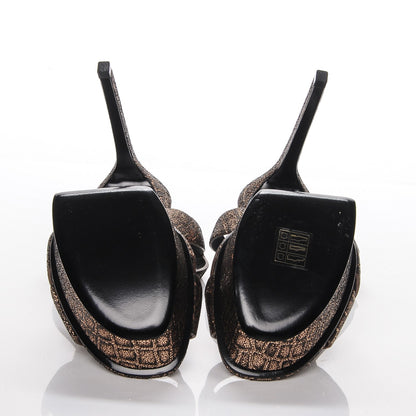 Saint Laurent Metallic Calfskin Crocodile Embossed Bianca 105 Platform Sandals 38 Bronze 7 of 7