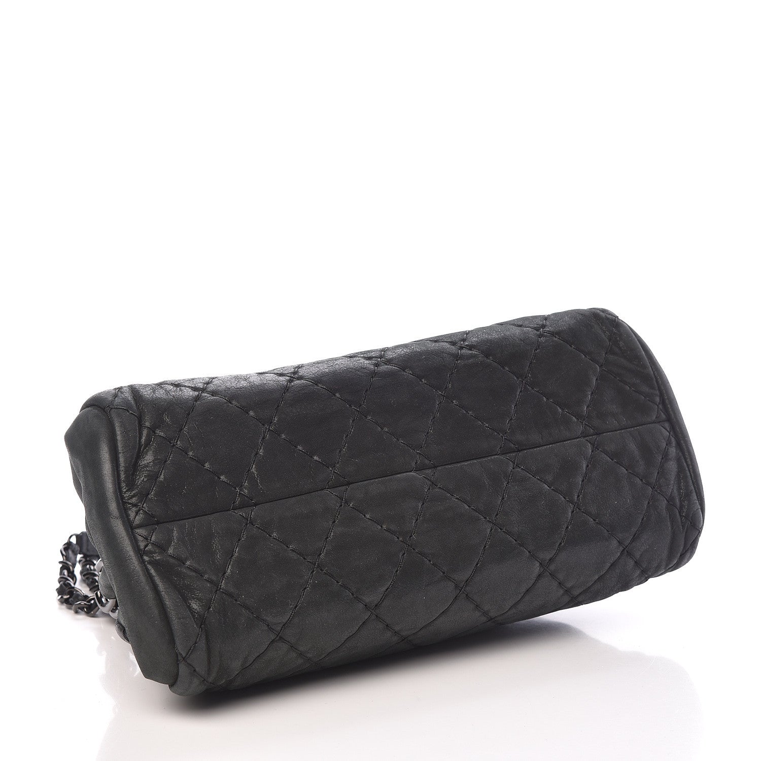 Chanel Iridescent Calfskin Medium Just Mademoiselle Bowling Bag Black 4 of 10