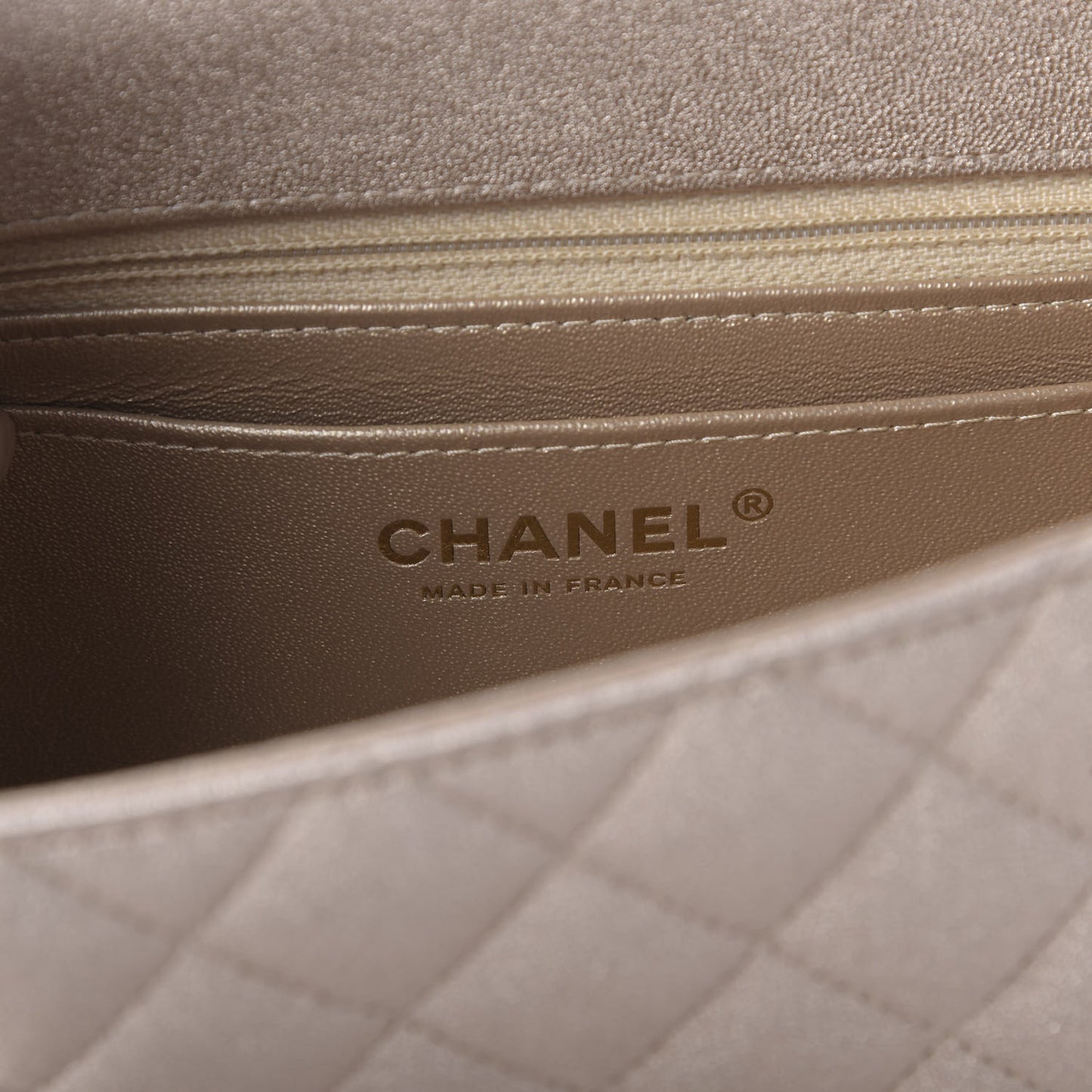 Metallic Lambskin Quilted Mini Rectangular Flap Gold
