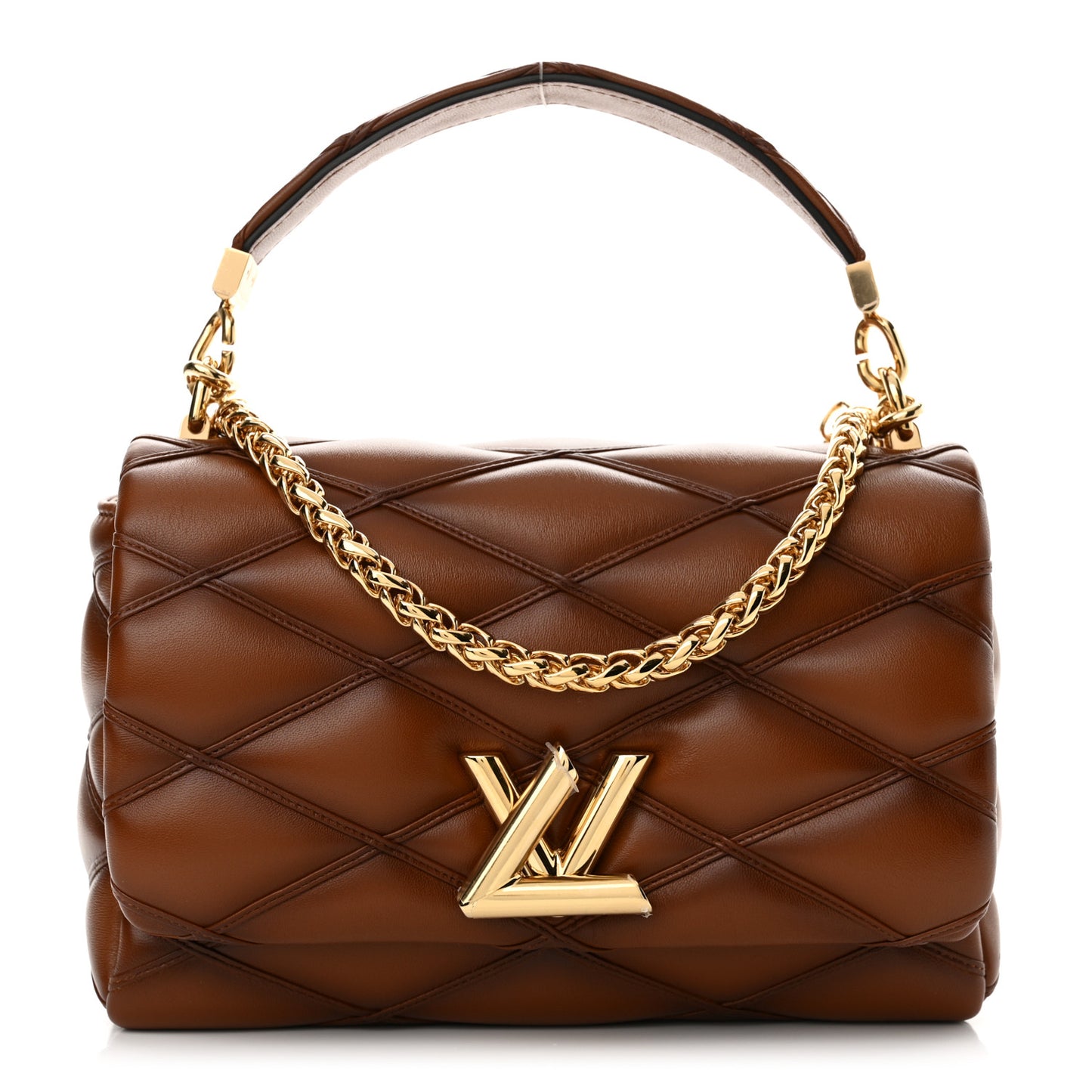 Lambskin Malletage Top Handle GO-14 MM Toast Tan