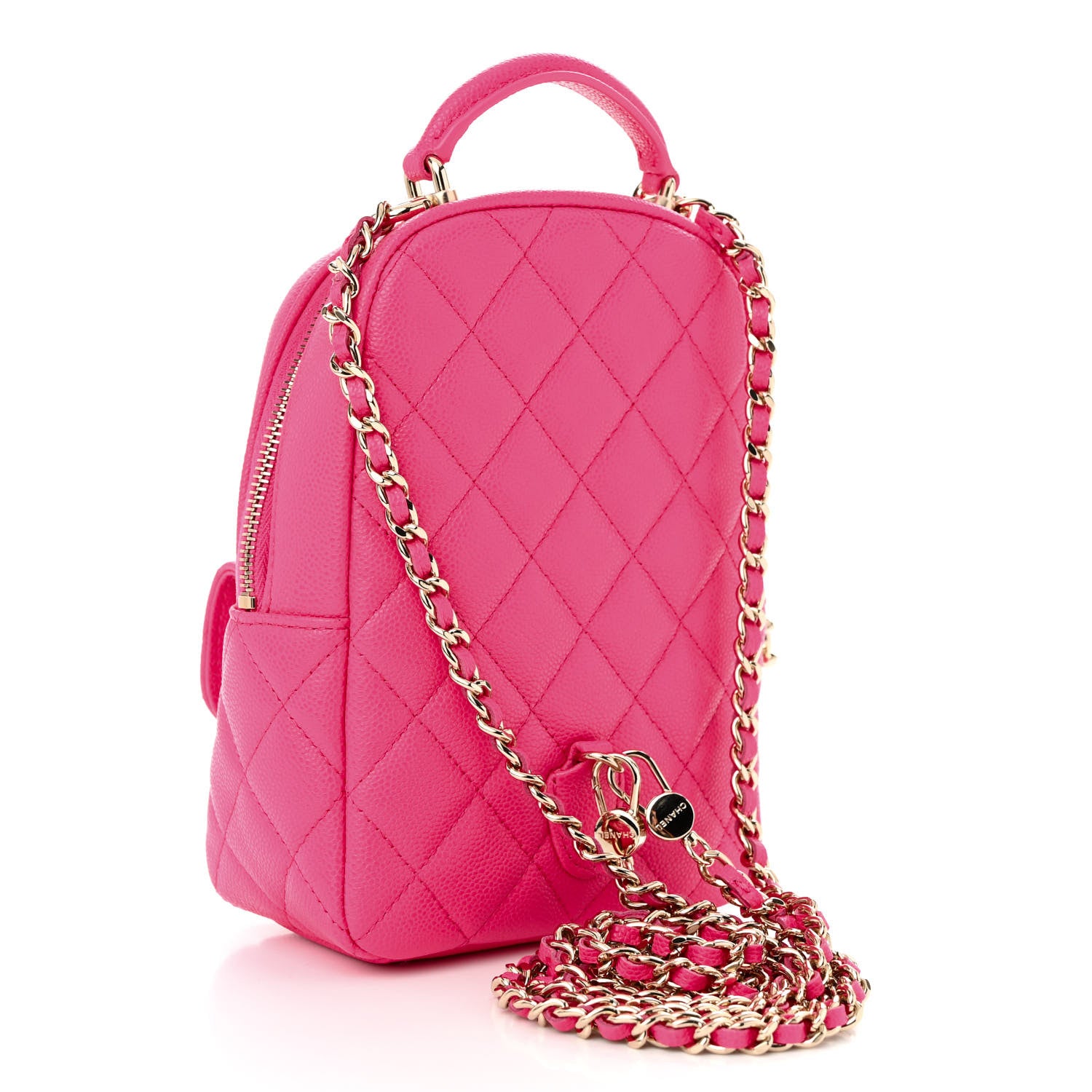 Chanel Caviar Quilted CC Mini Classic Backpack Pink 3 of 10