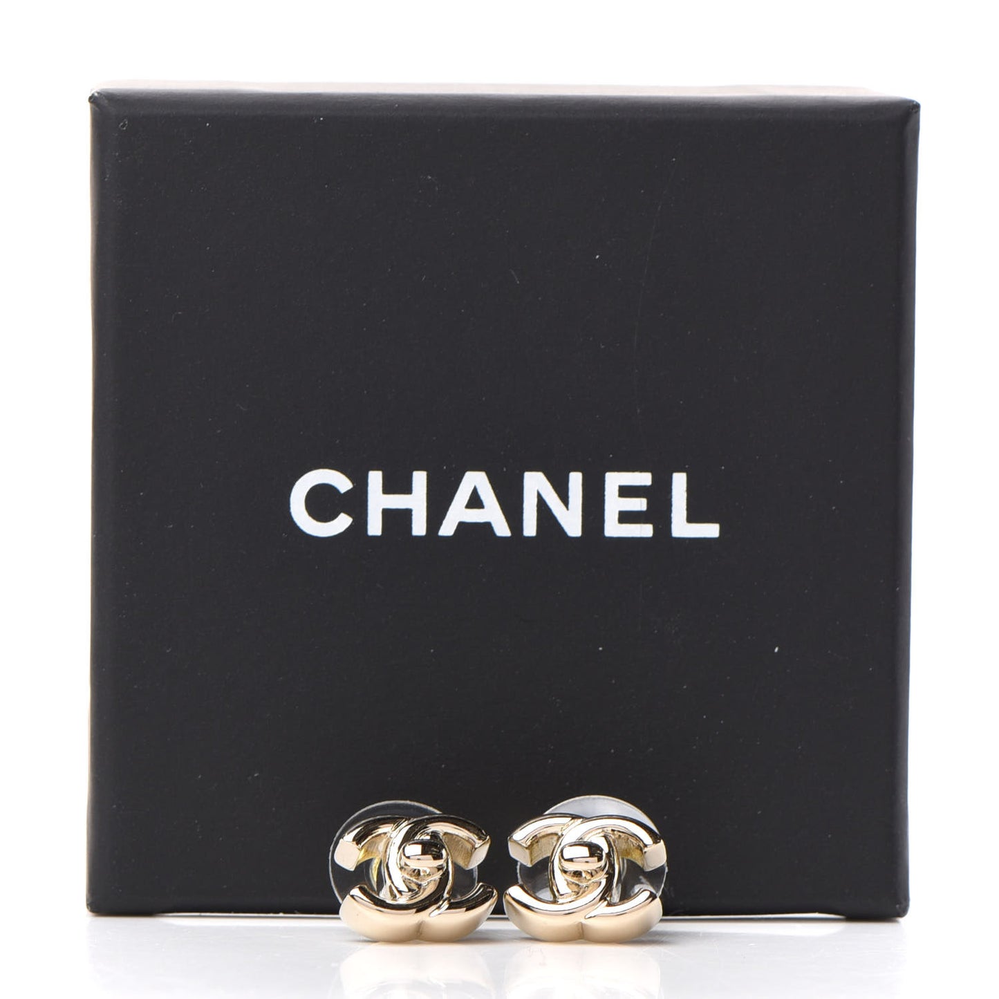 Metal CC Turnlock Earrings Gold