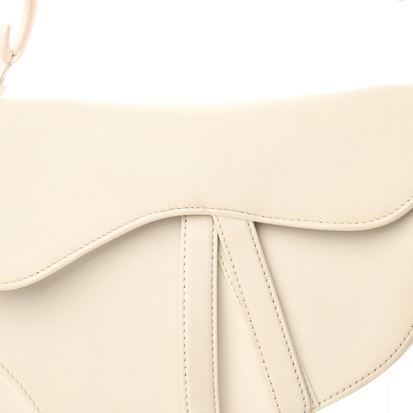 Ultra Matte Calfskin Saddle Bag Off White