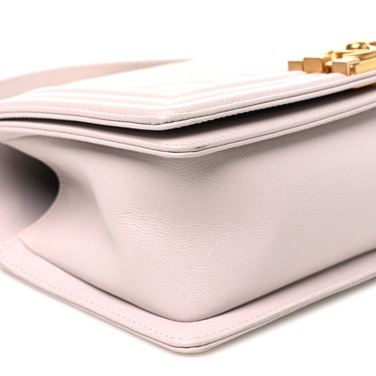 Chanel Caviar Chevron Quilted Medium Boy Flap Light Pink 9 of 10