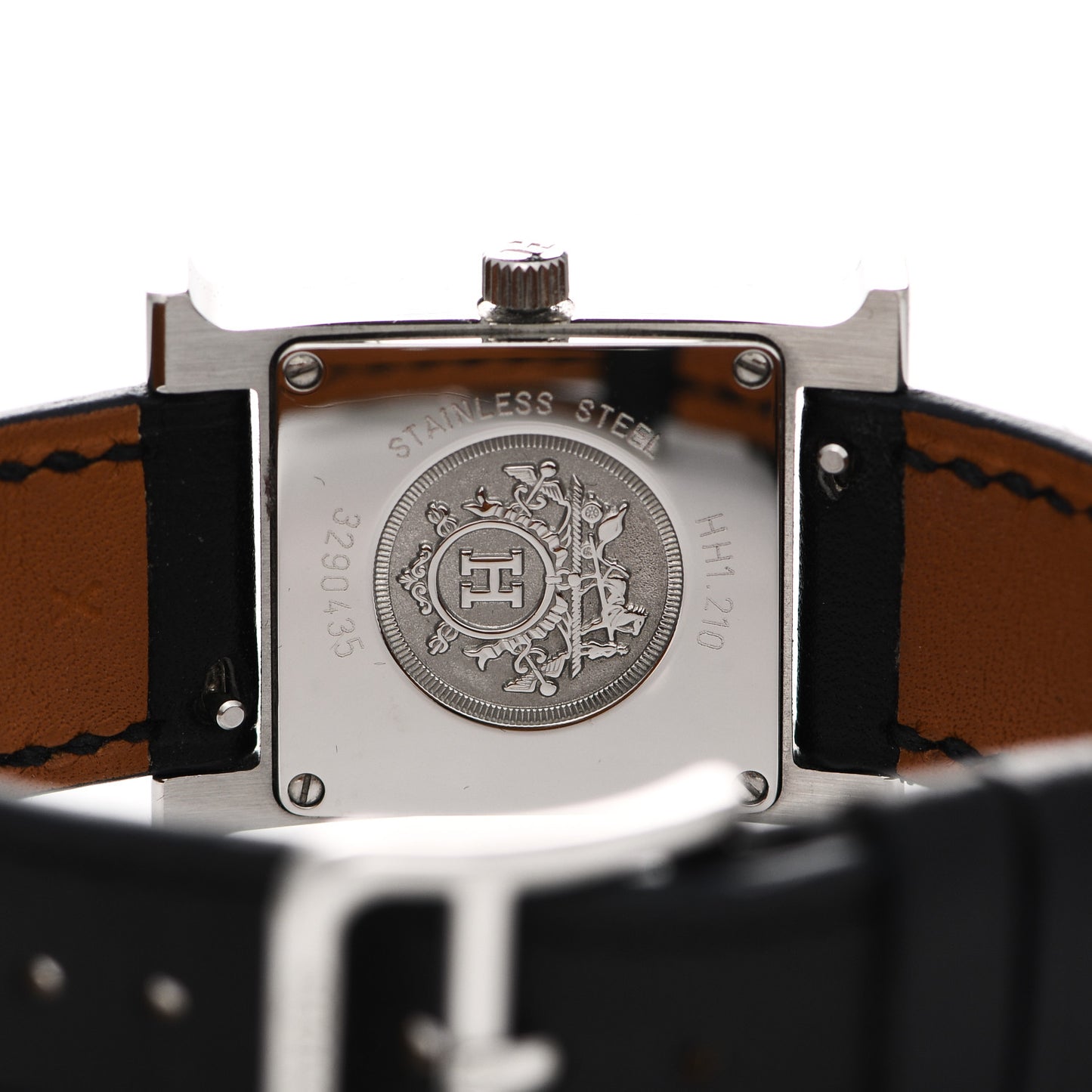 Stainless Steel Barenia 21mm Heure H Hour Quartz Watch Noir