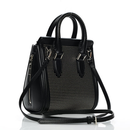 Alexander McQueen Calfskin Studded Mini Heroine Shoulder Bag Black 3 of 7