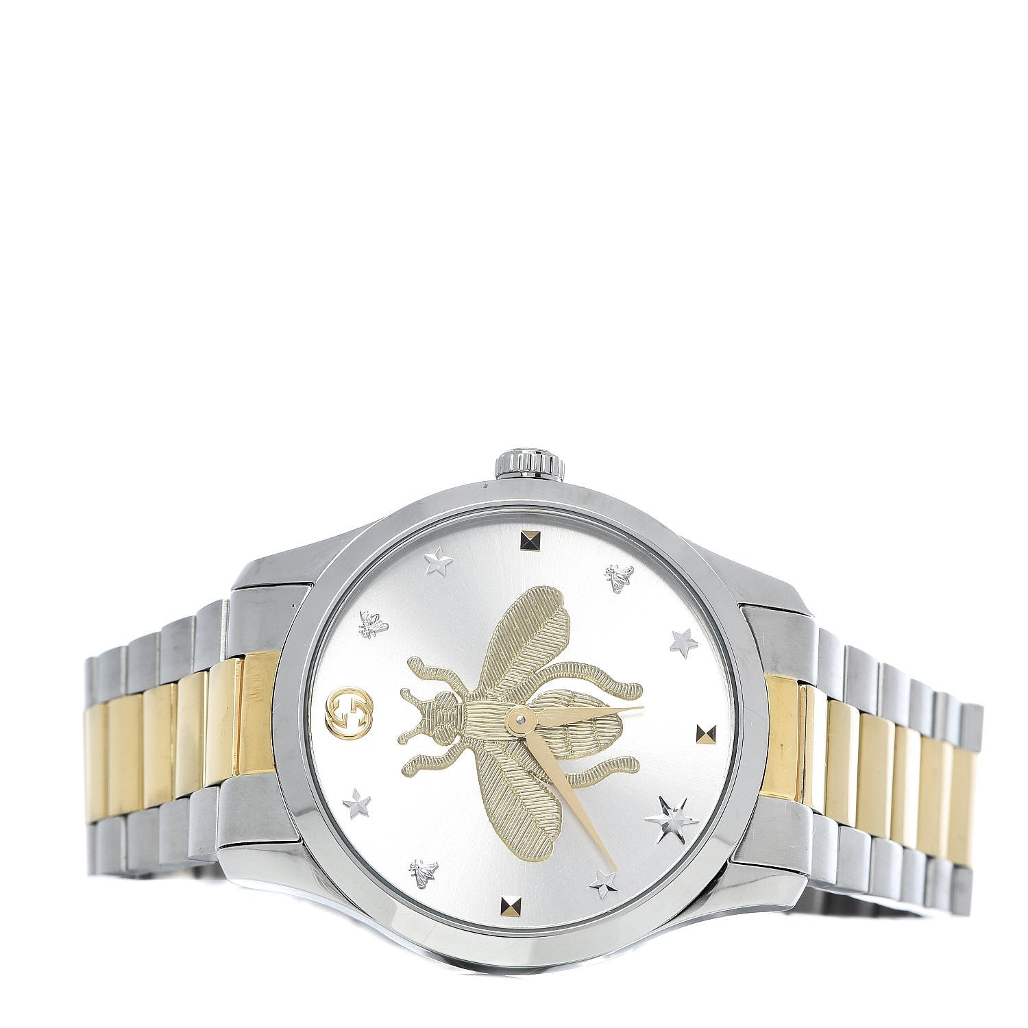 Gucci Stainless Steel 38mm G-Timeless Two Tone Bee Quartz Watch 3 of 6