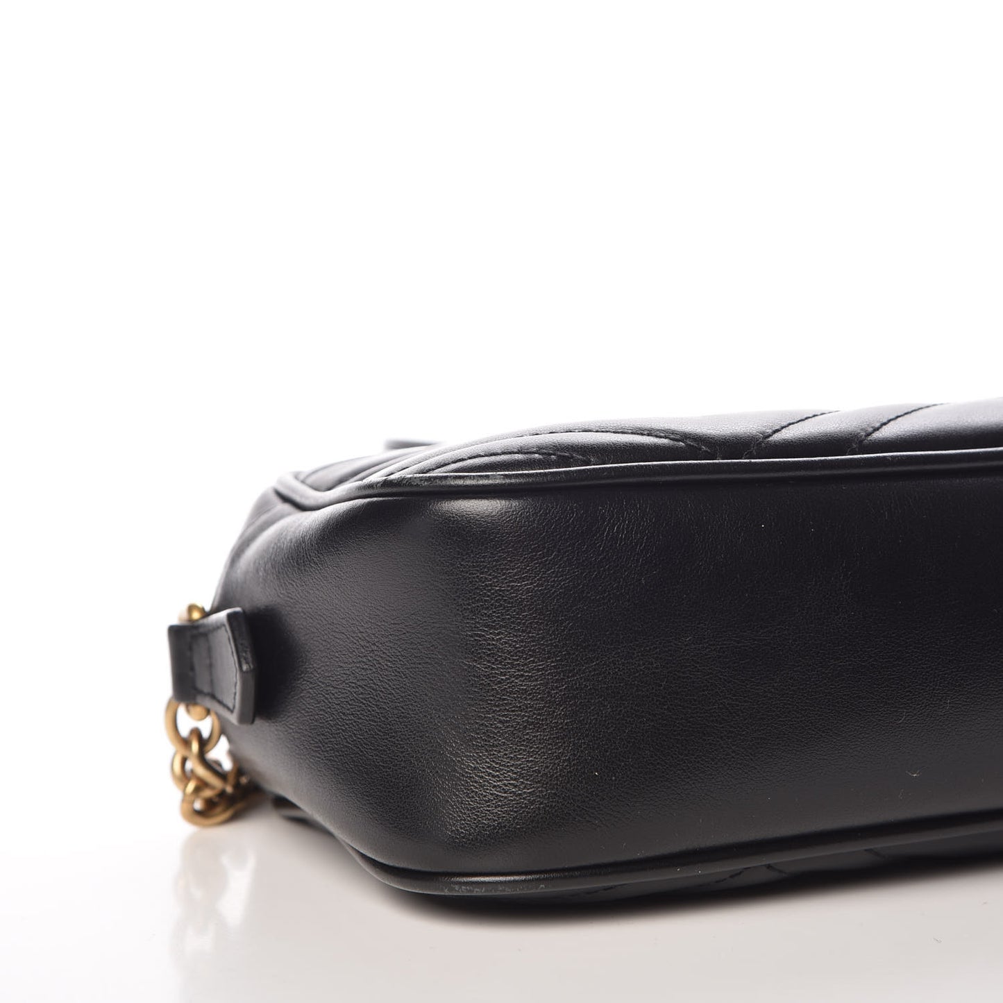 Calfskin Matelasse Small GG Marmont Chain Shoulder Bag Black