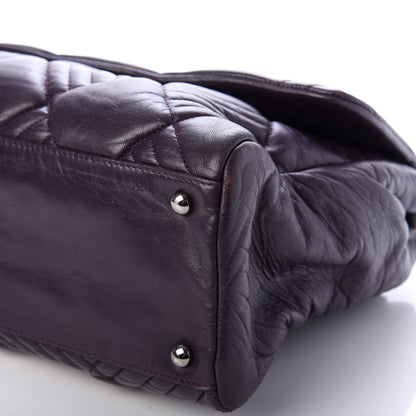 Chanel Lambskin In and Out XL Maxi Flap Dark Purple 8 of 9