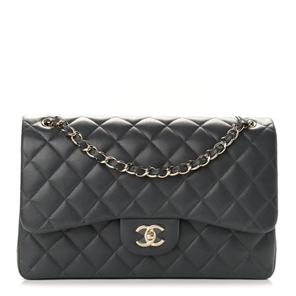 Chanel Caviar Quilted Jumbo Double Flap Dark Grey 1 of 9