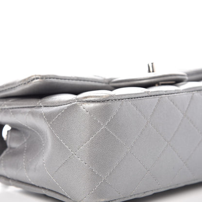 Chanel Metallic Lambskin Quilted Mini Rectangular Flap Silver 9 of 13
