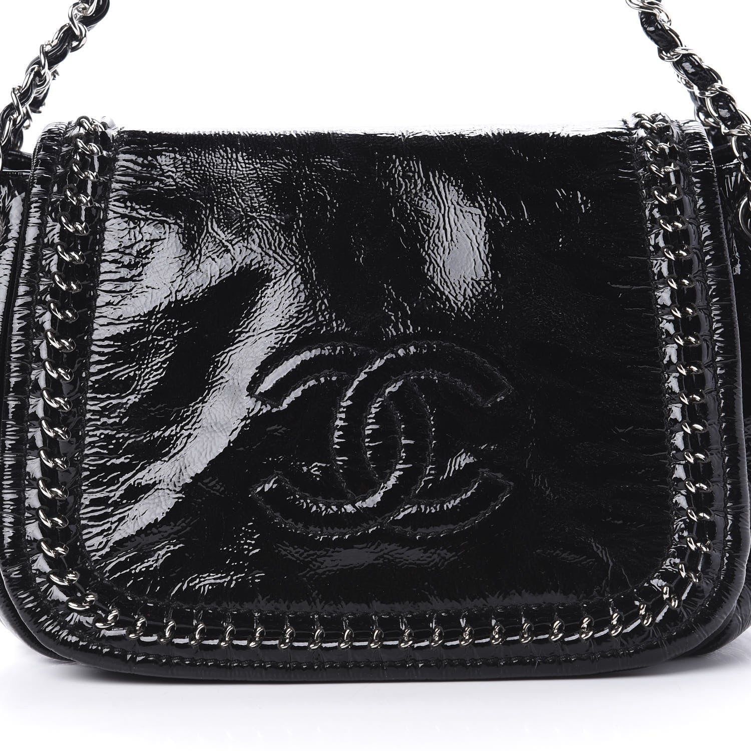 Chanel Patent Luxe Ligne Flap Black 8 of 13