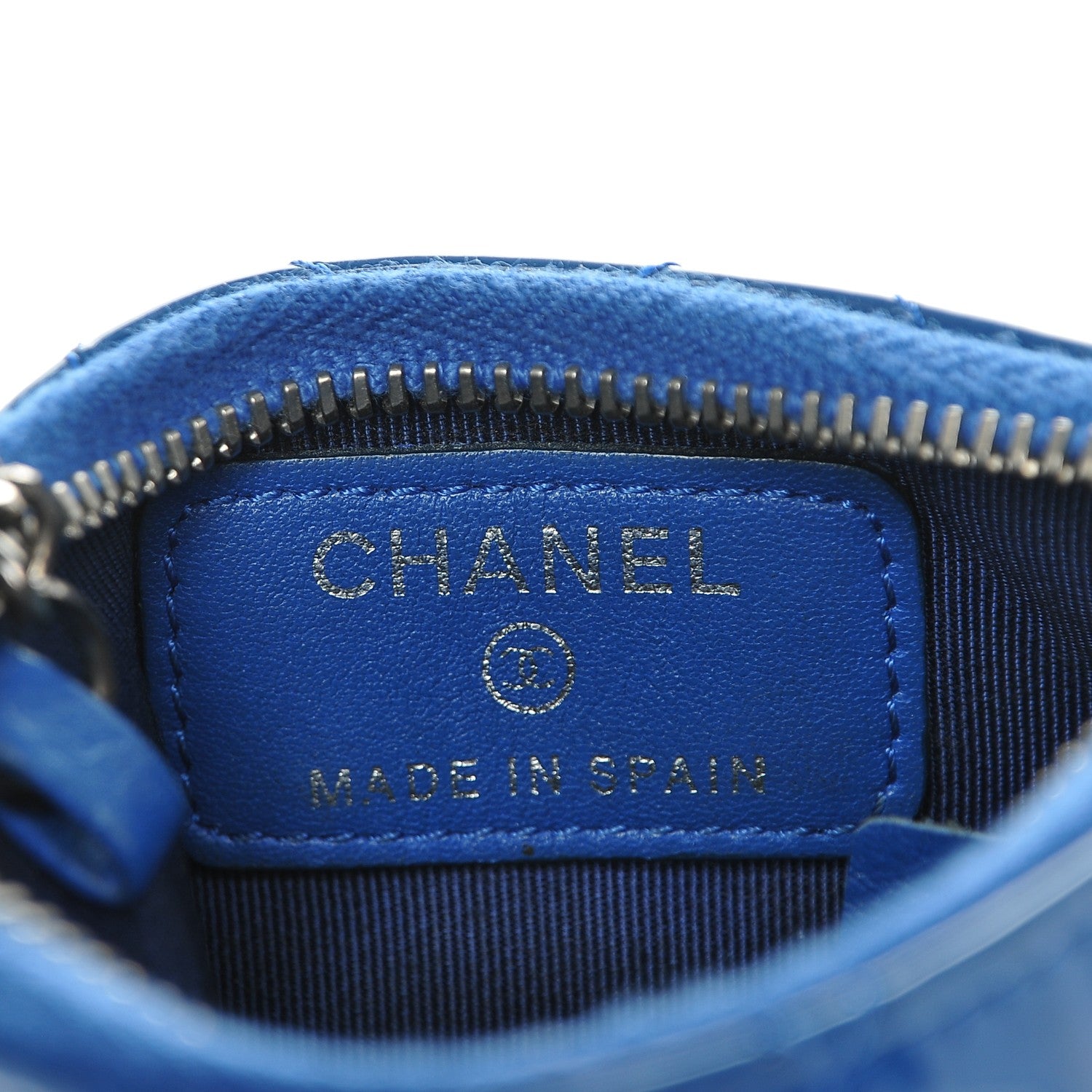 Chanel Patent Quilted Key Holder Case Dark Blue 6 of 7