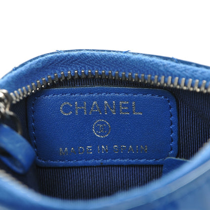 Chanel Patent Quilted Key Holder Case Dark Blue 6 of 7