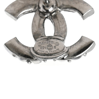 Chanel Crystal CC Earrings Silver 4 of 5