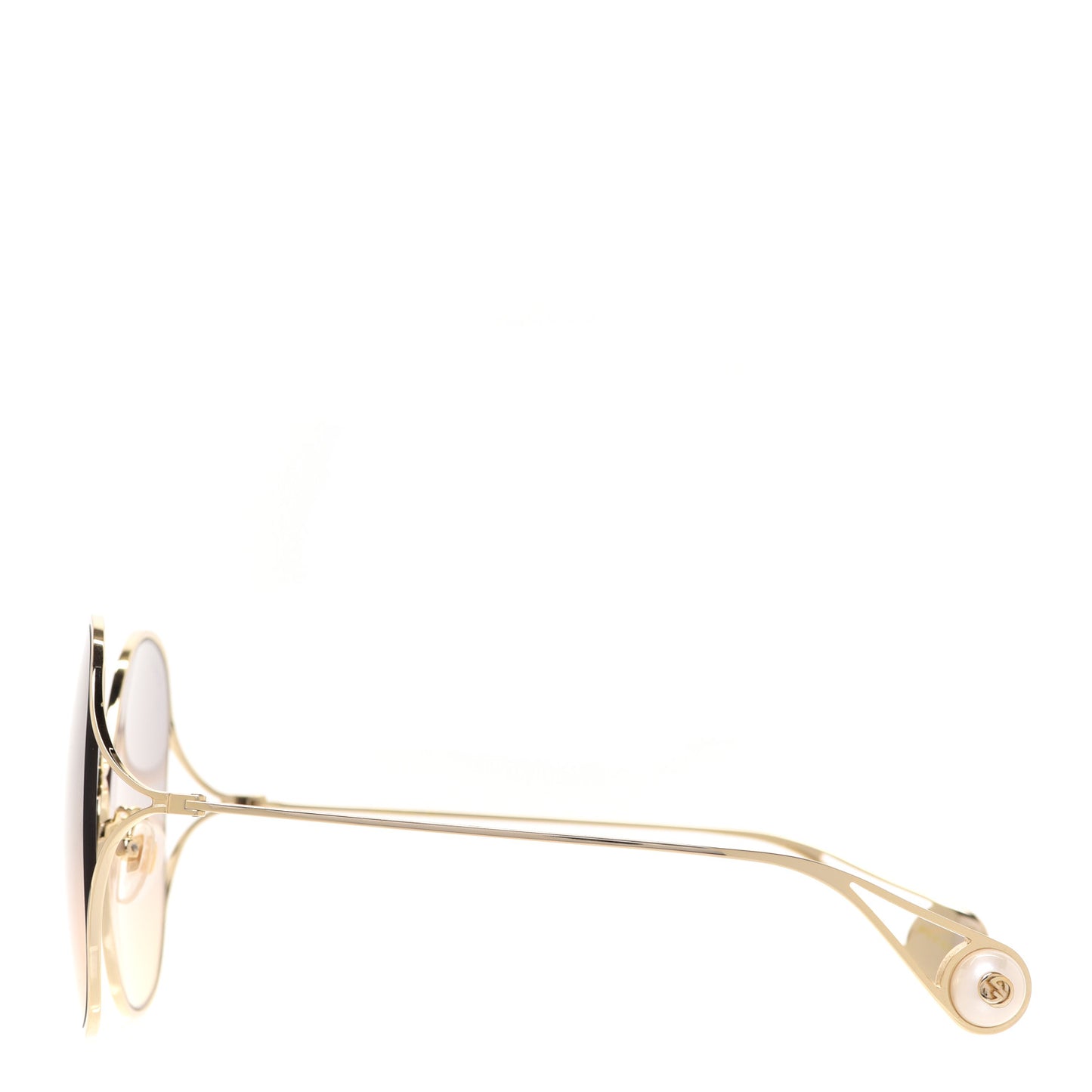 Round Pearl Tip Sunglasses GG0253S Gold