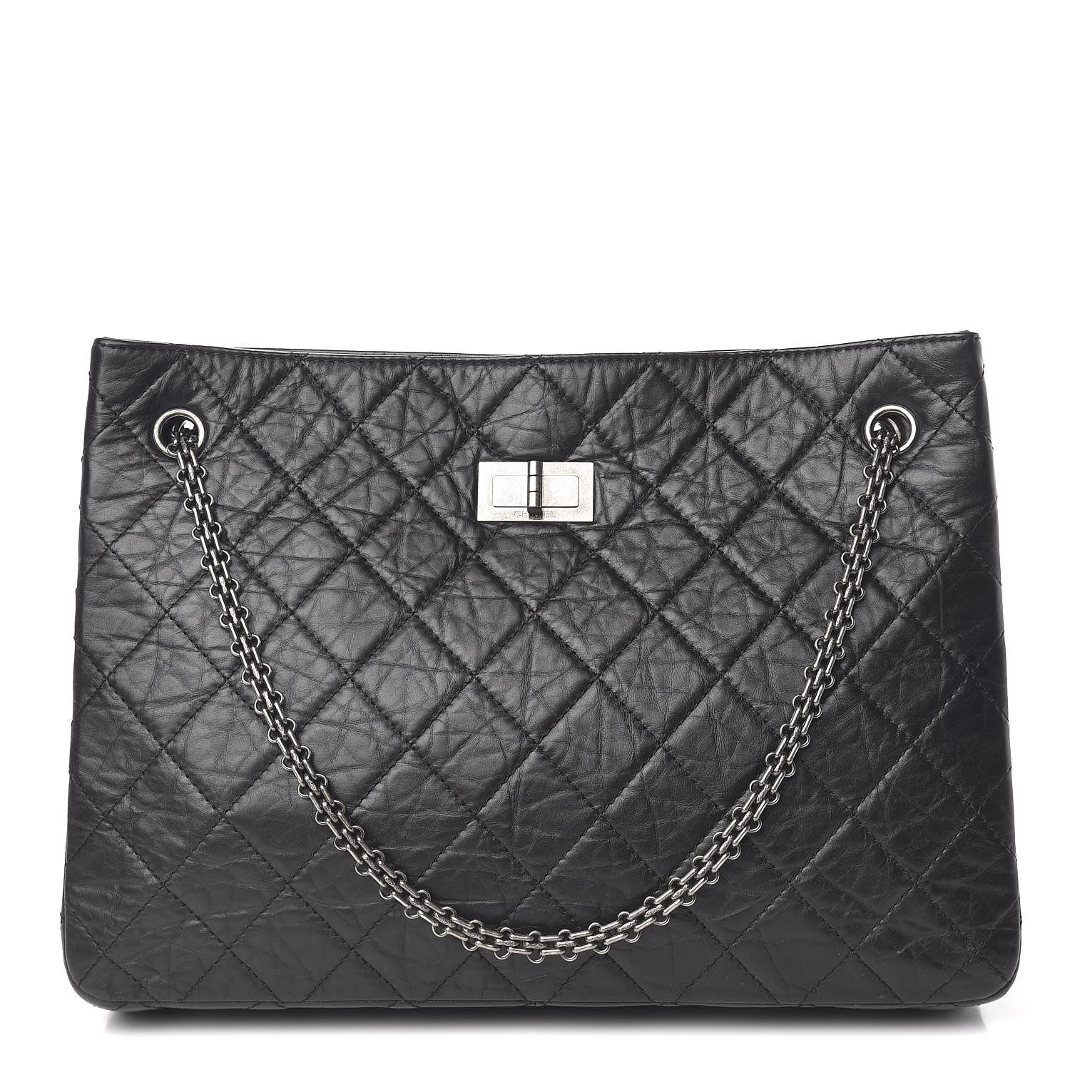 Chanel Aged Calfskin Quilted Reissue 2.55 Tote Black 1 of 10