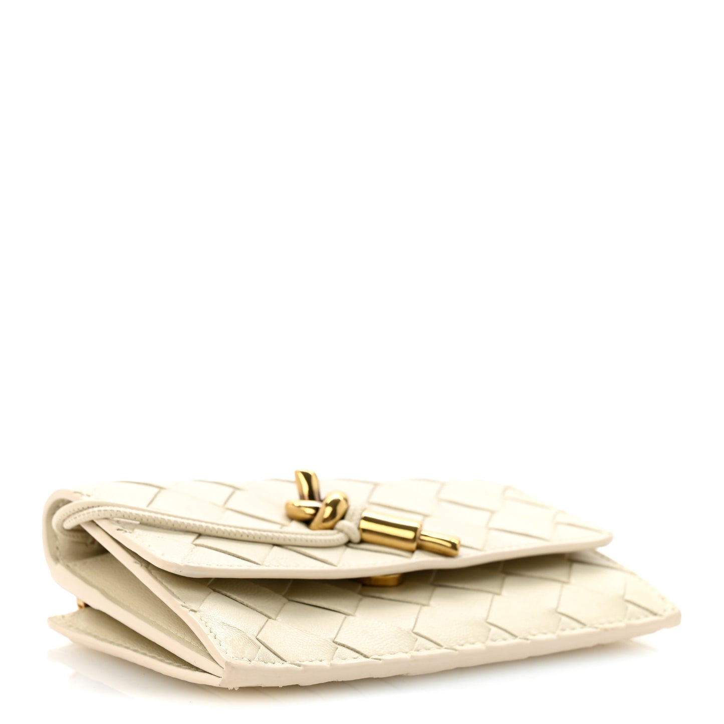 Nappa Intrecciato Andiamo Flap Card Case White