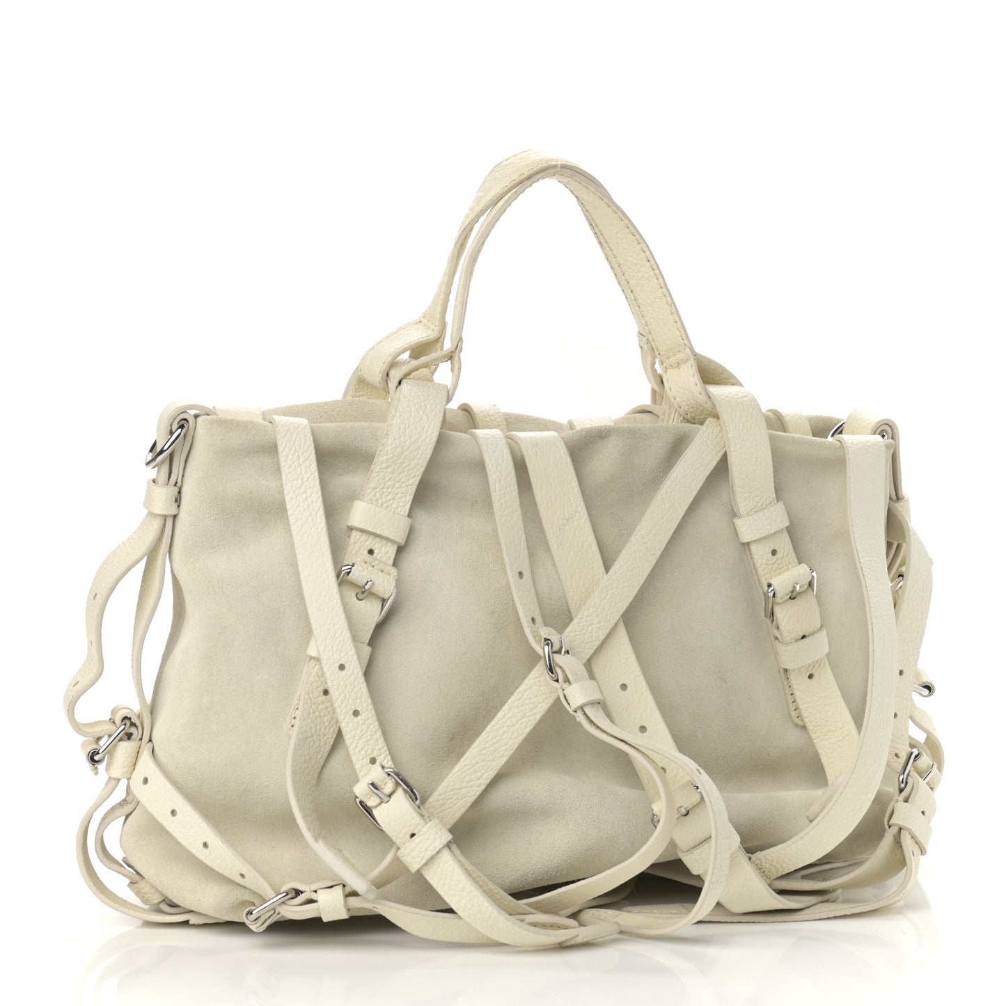 Calf Suede Kirsten Multi Strap Satchel