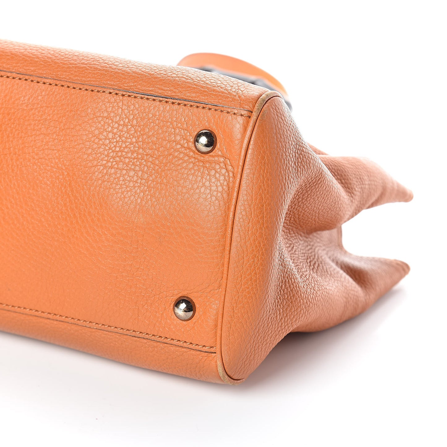Cellarius Calfskin Medium Bamboo Shopper Tote Orange