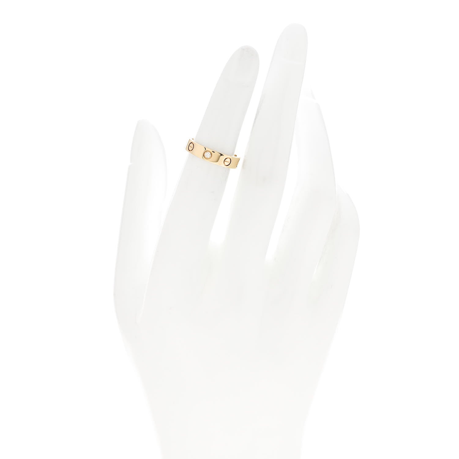 Cartier 18K Yellow Gold Diamond 4mm LOVE Wedding Band Ring 48 4.5 2 of 4