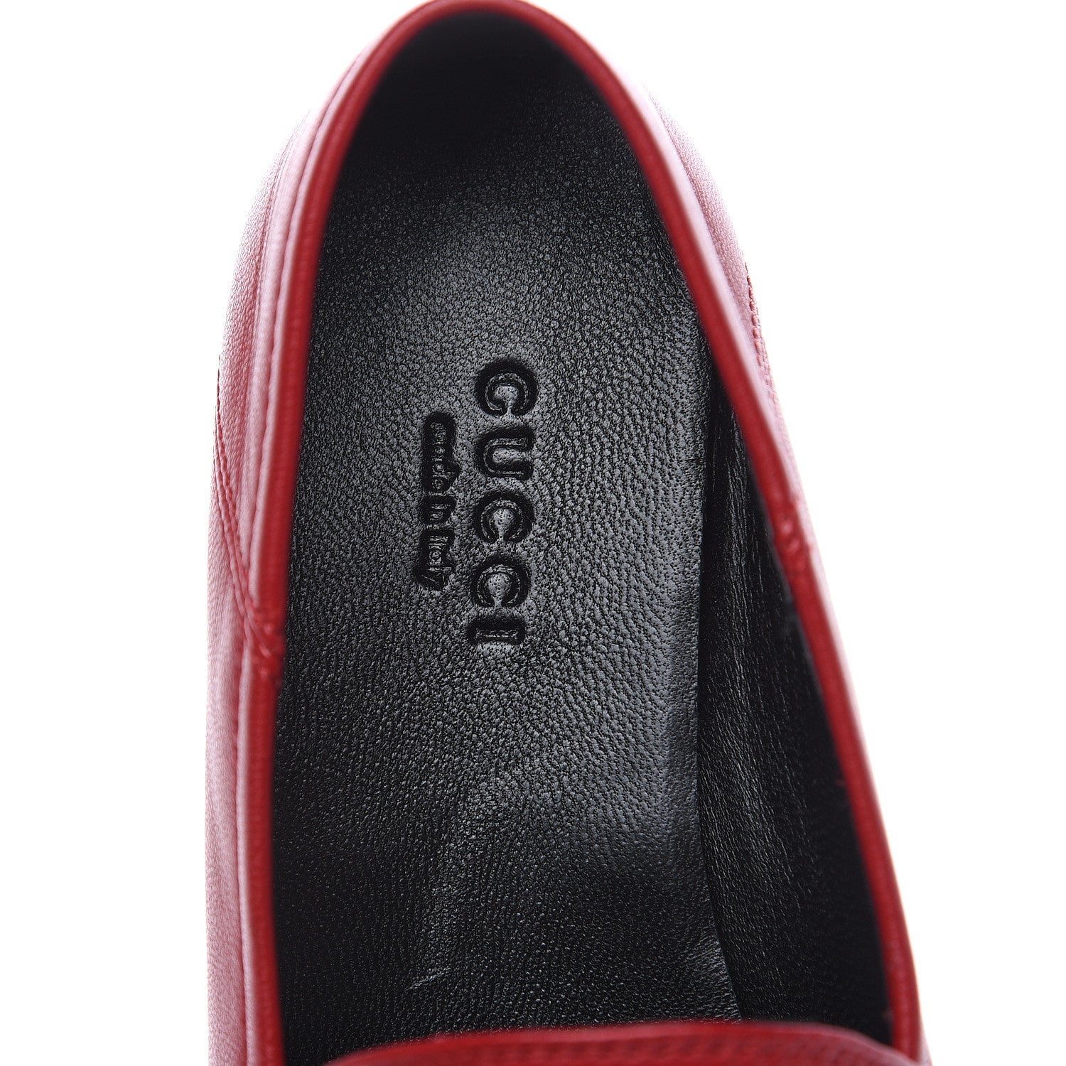 Gucci Lambskin Womens Brixton Horsebit Loafers 35 Hibiscus Red 7 of 10