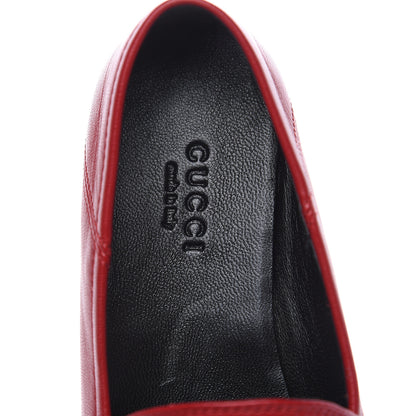 Gucci Lambskin Womens Brixton Horsebit Loafers 35 Hibiscus Red 7 of 10