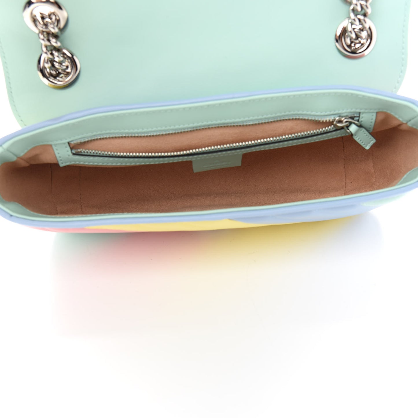 Calfskin Matelasse Diagonal Small GG Marmont Shoulder Bag Multicolor Pastel