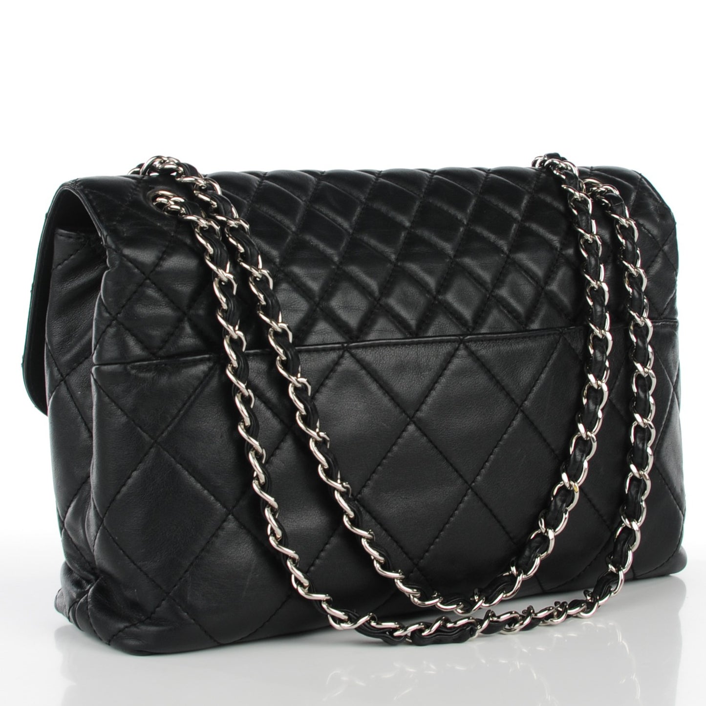 Calfskin Quilted In the Business Flap Bag Black