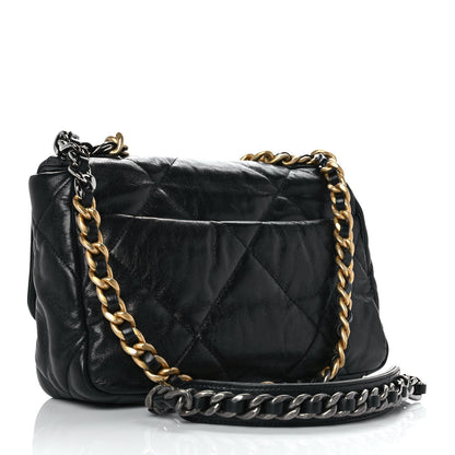 Chanel Shiny Goatskin Quilted Medium Chanel 19 Flap Black 3 of 11