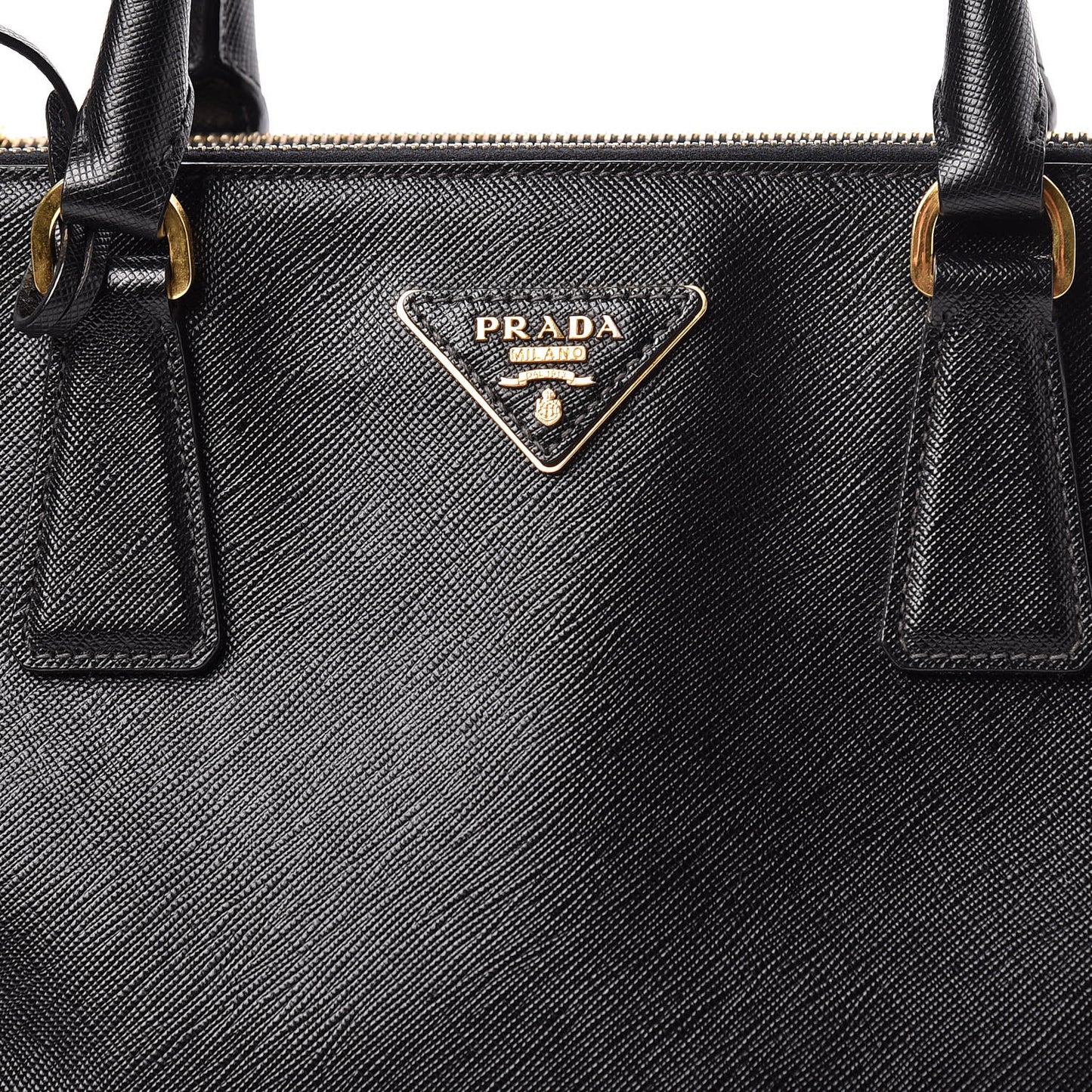 Saffiano Medium Galleria Double Zip Tote Black